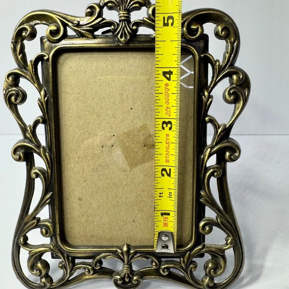 Burnes‎ of Boston Ornate Gold Scroll Metal 3x4.5 Picture Frame Victorian Style